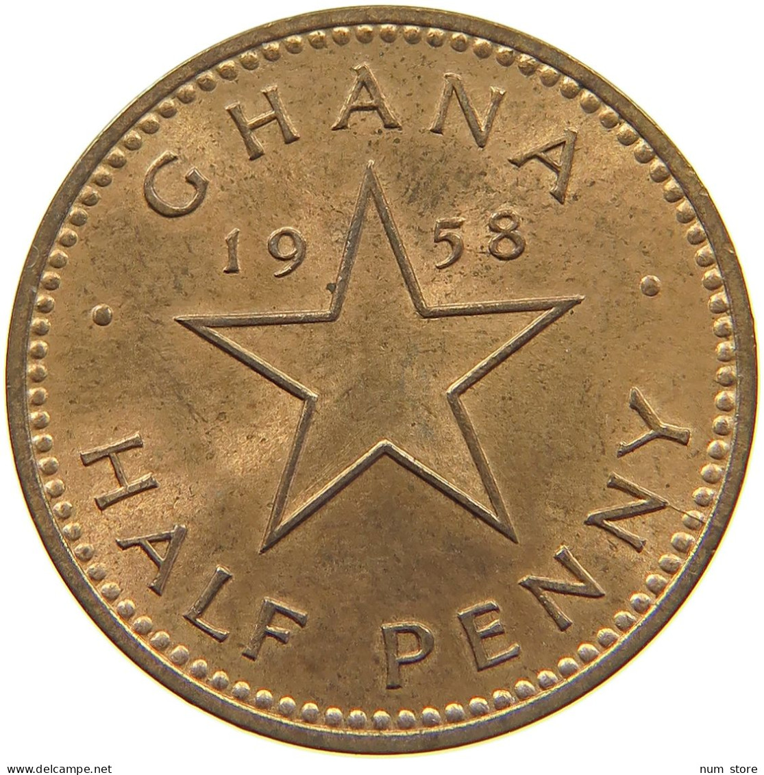 GHANA 1/2 PENNY 1958  #c036 0667 - Ghana