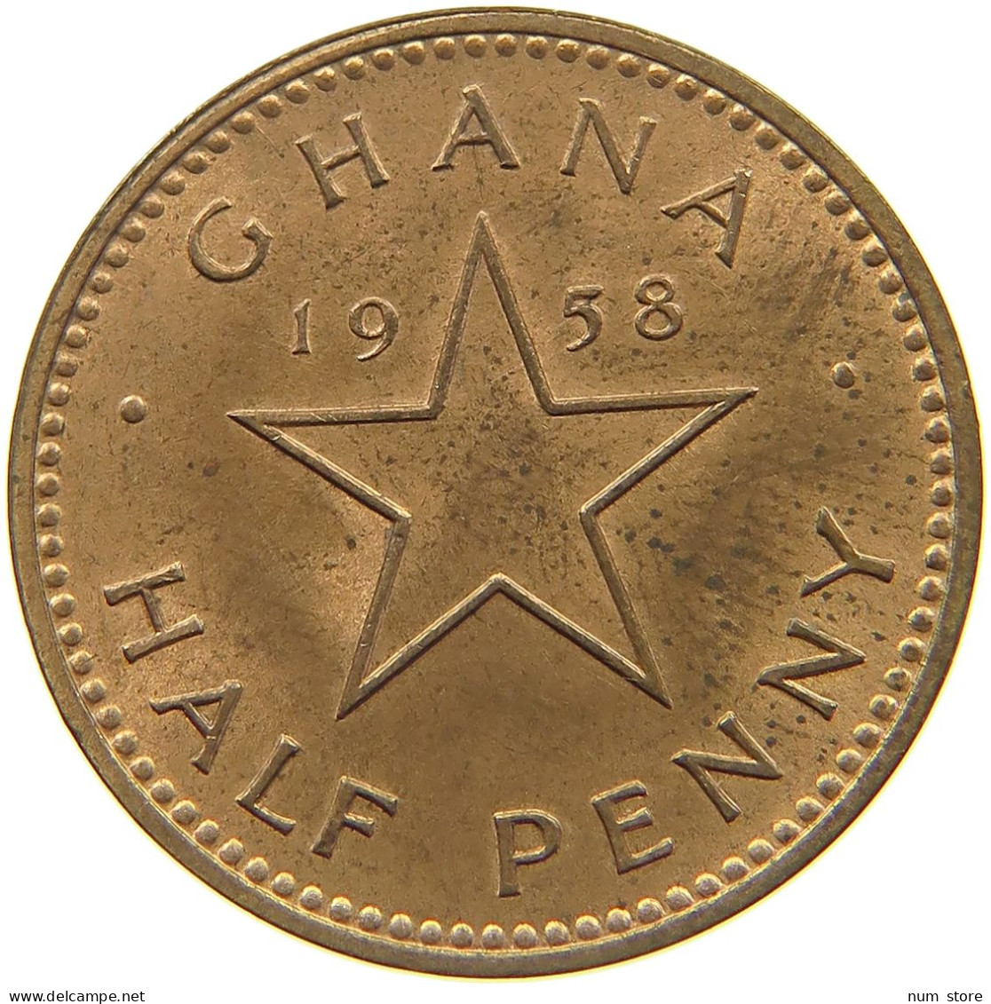 GHANA 1/2 PENNY 1958  #c036 0669 - Ghana