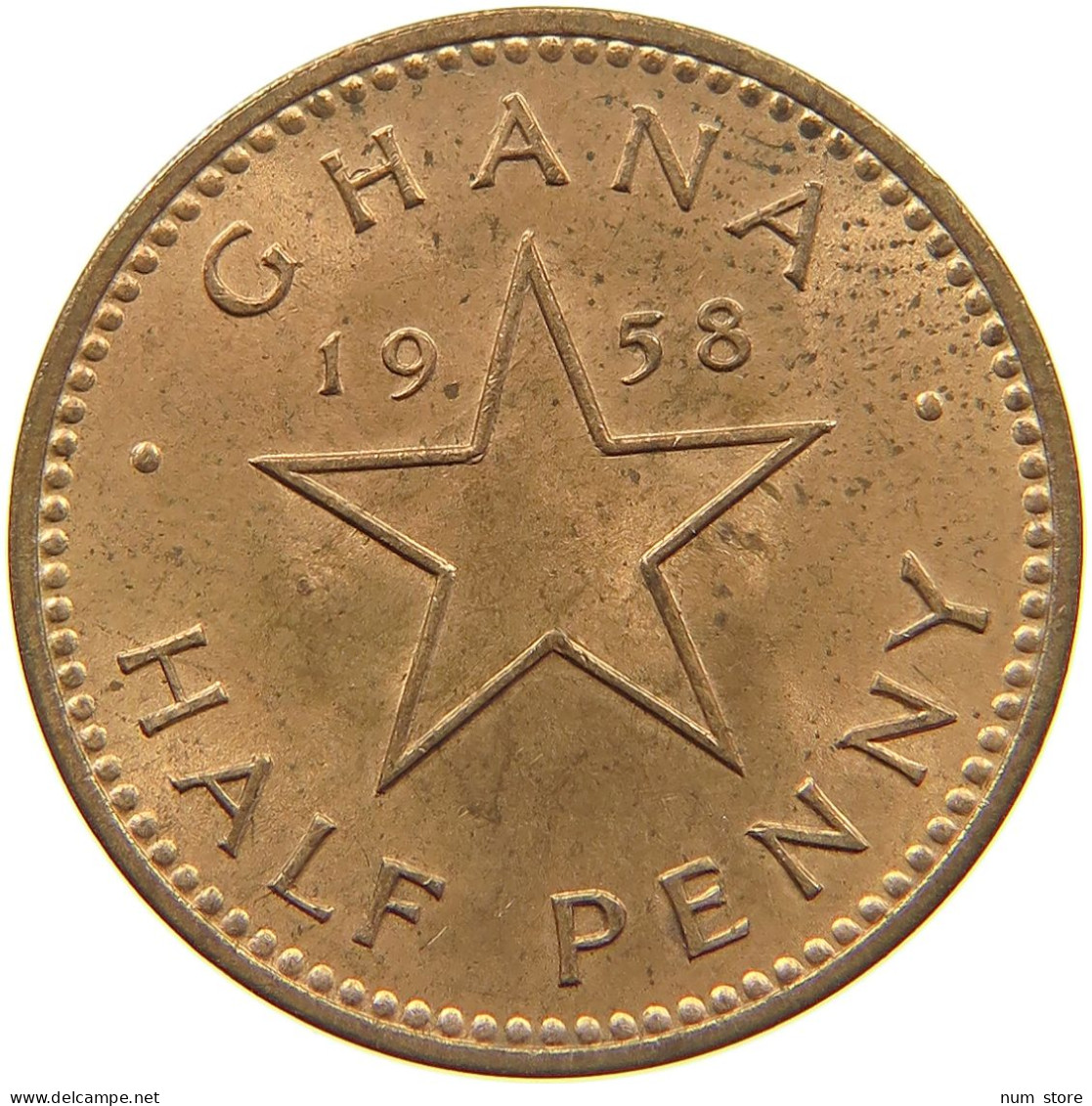 GHANA 1/2 PENNY 1958  #c036 0665 - Ghana