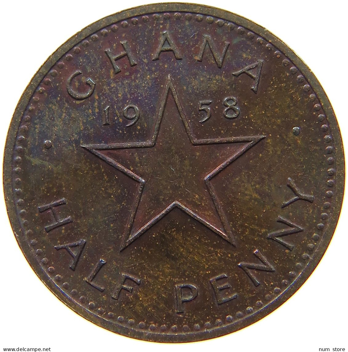 GHANA 1/2 PENNY 1958  #a093 0585 - Ghana