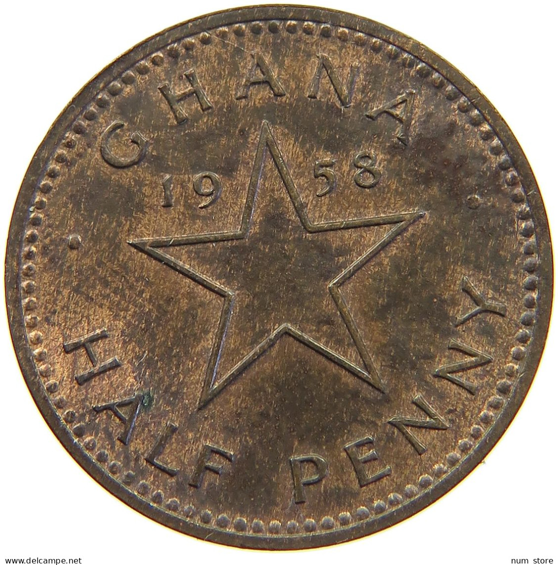 GHANA 1/2 PENNY 1958  #c016 0477 - Ghana