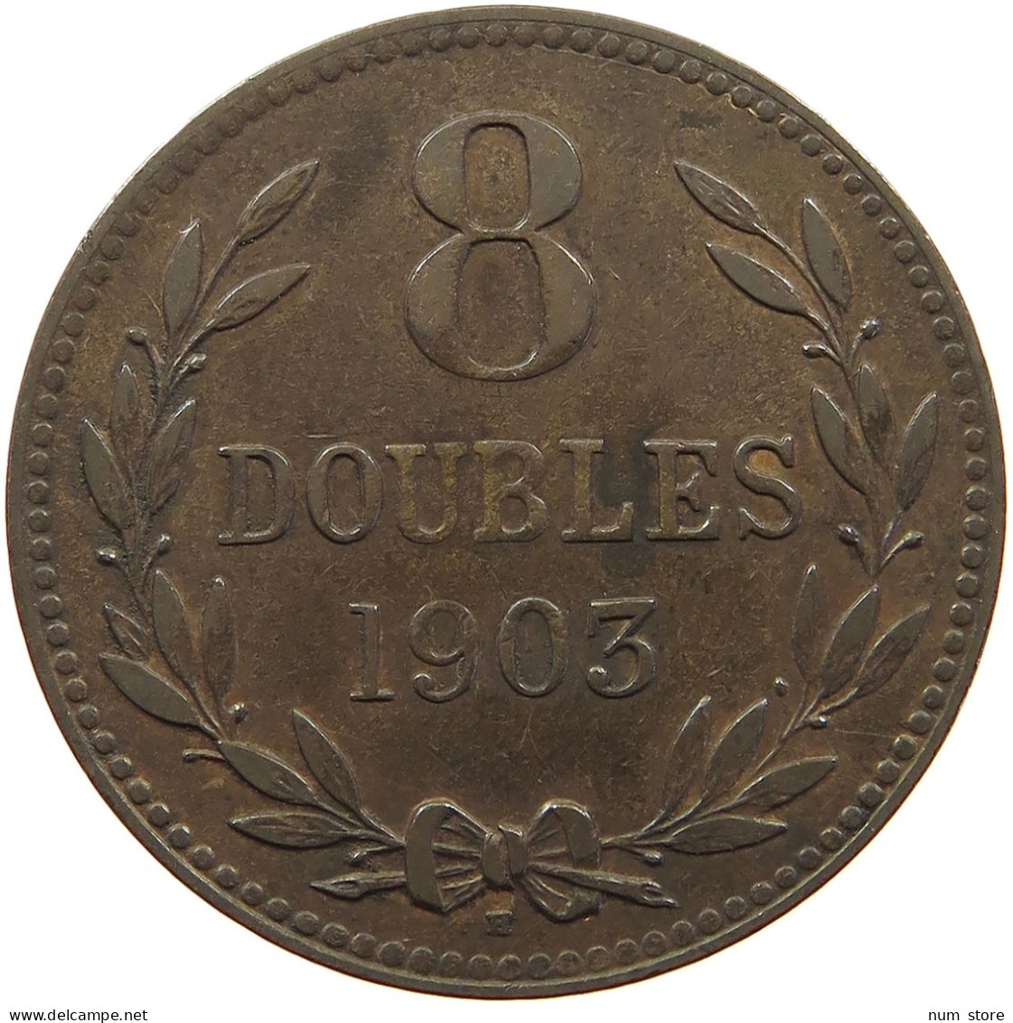 GUERNSEY 8 DOUBLES 1903 Edward VII., 1901 - 1910 #a083 0425 - Guernsey