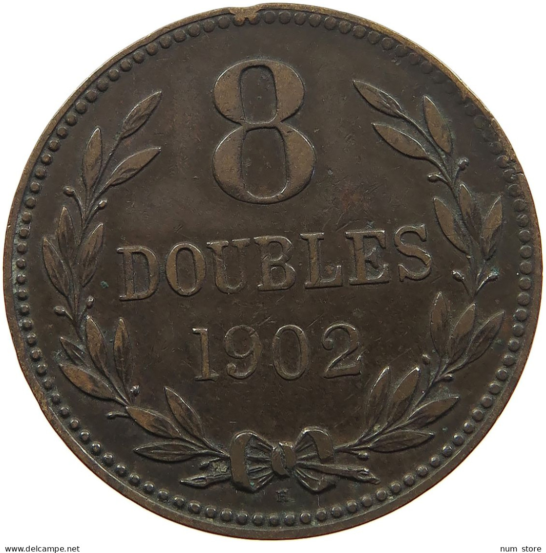 GUERNSEY 8 DOUBLES 1902 Edward VII., 1901 - 1910 #s075 0597 - Guernesey