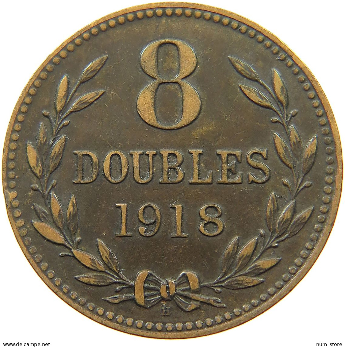 GUERNSEY 8 DOUBLES 1918 George V. (1910-1936) #a008 0215 - Guernesey