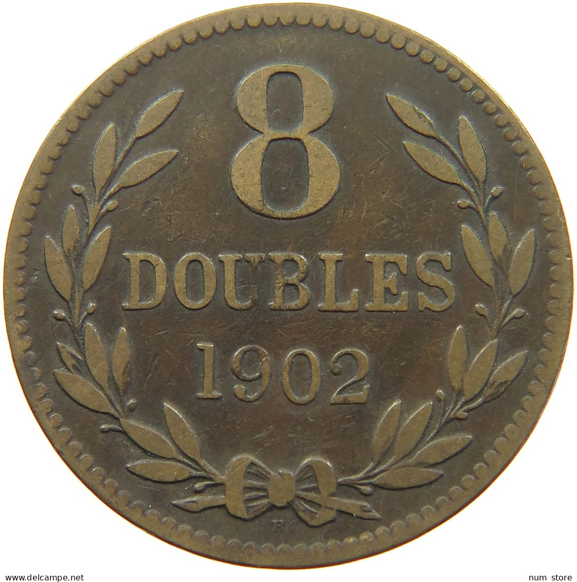 GUERNSEY 8 DOUBLES 1902 Edward VII., 1901 - 1910 #s021 0369 - Guernesey