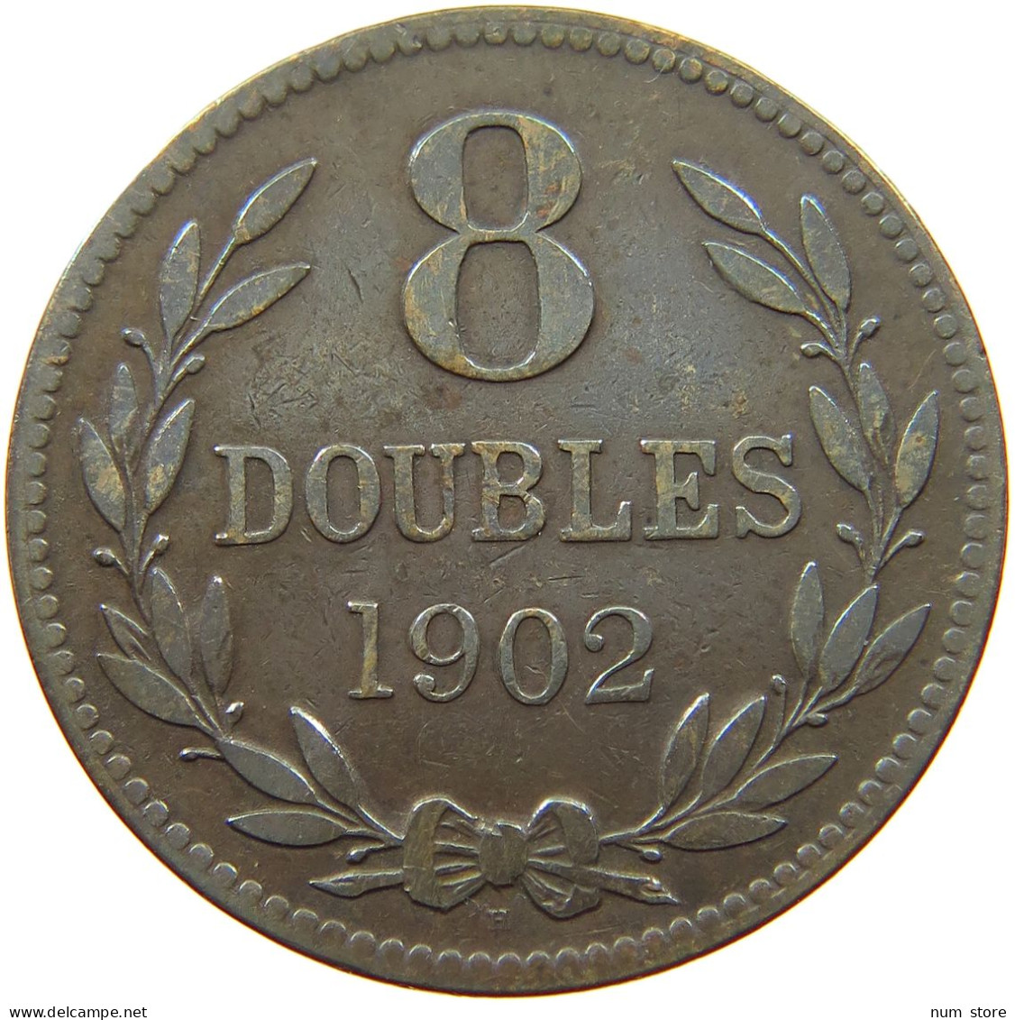 GUERNSEY 8 DOUBLES 1902 Edward VII., 1901 - 1910 #s046 0071 - Guernesey