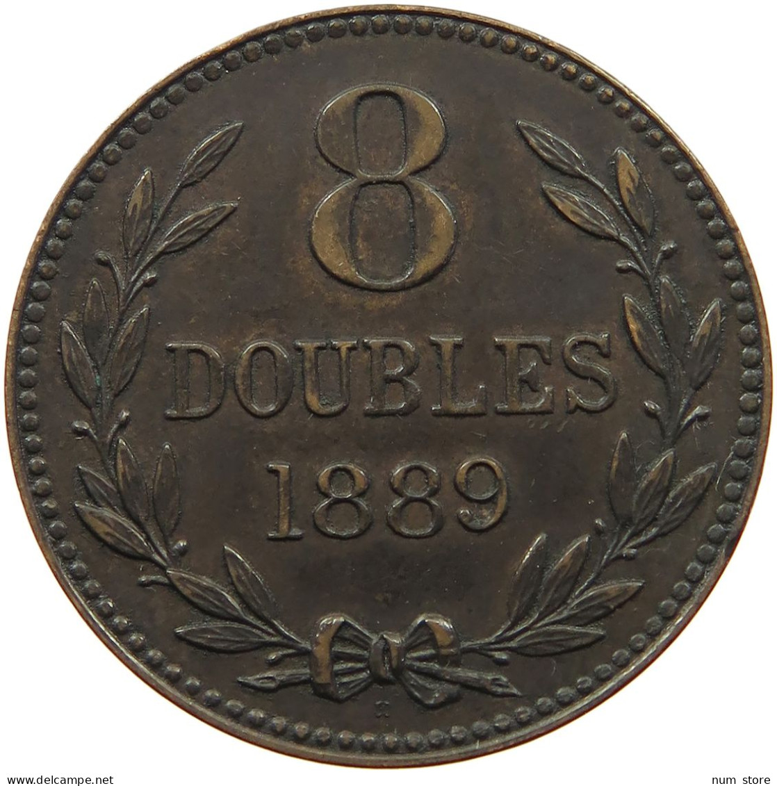 GUERNSEY 8 DOUBLES 1889  #s054 0739 - Guernsey