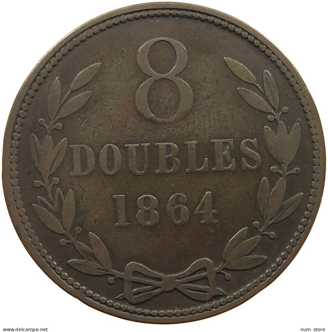 GUERNSEY 8 DOUBLES 1864 Victoria 1837-1901 #a083 0439 - Guernsey