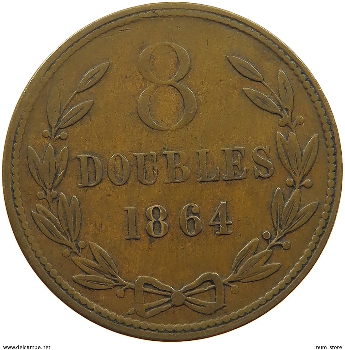 GUERNSEY 8 DOUBLES 1864  #s075 0589 - Guernsey