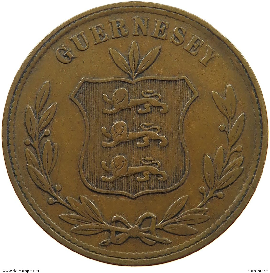 GUERNSEY 8 DOUBLES 1864  #s075 0589 - Guernsey
