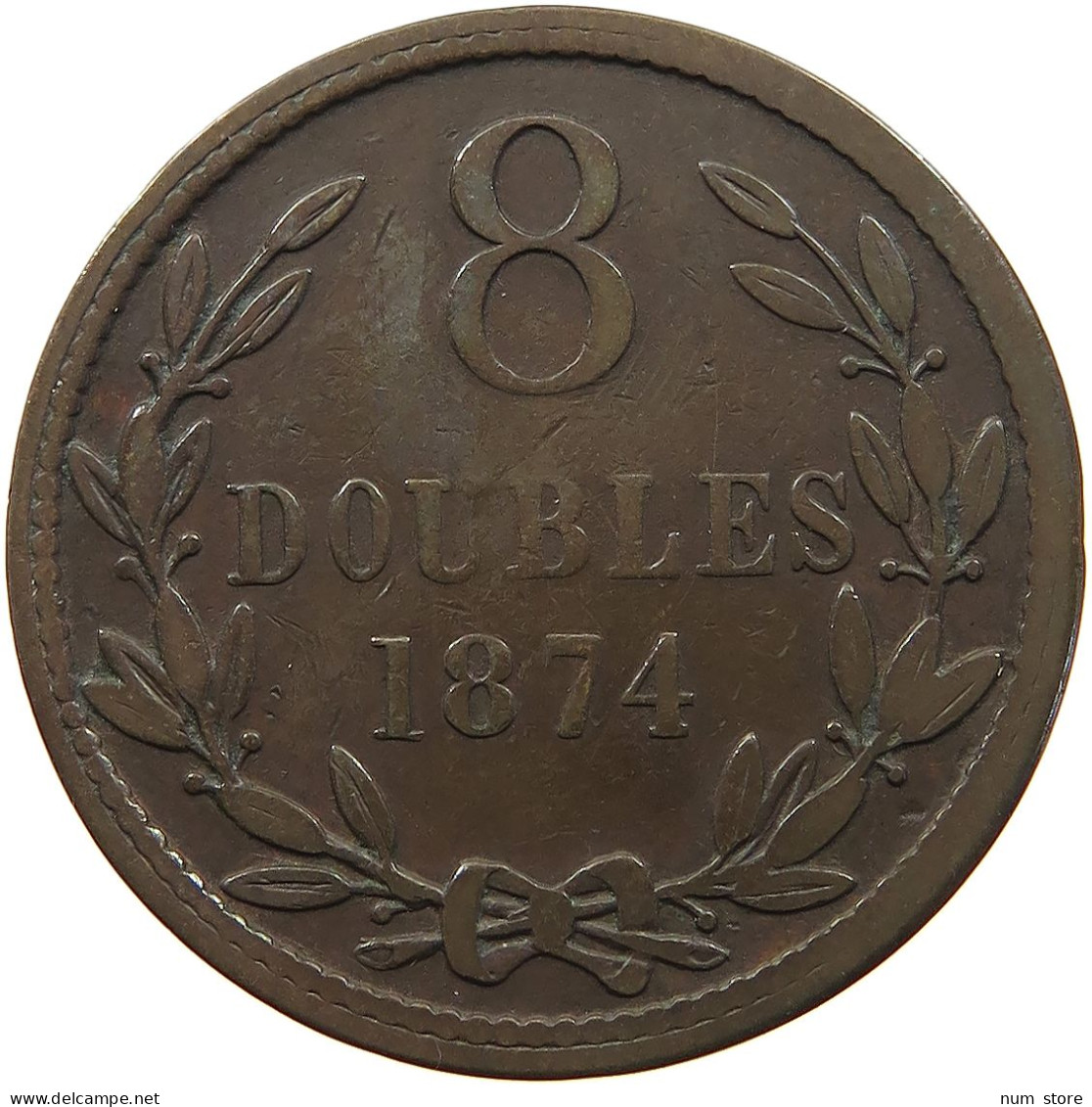 GUERNSEY 8 DOUBLES 1874  #a031 0199 - Guernesey