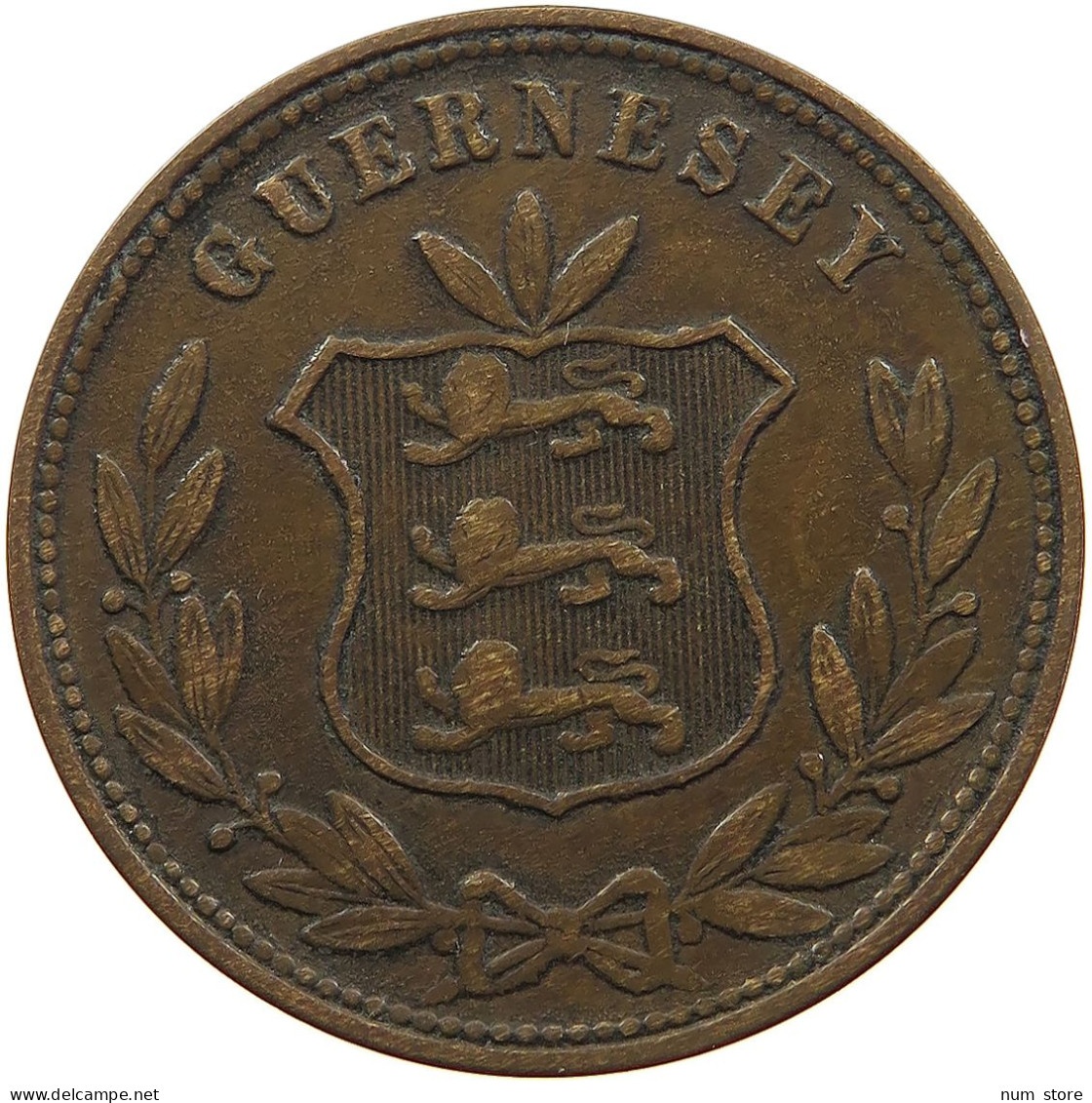 GUERNSEY 8 DOUBLES 1864  #s075 0585 - Guernsey