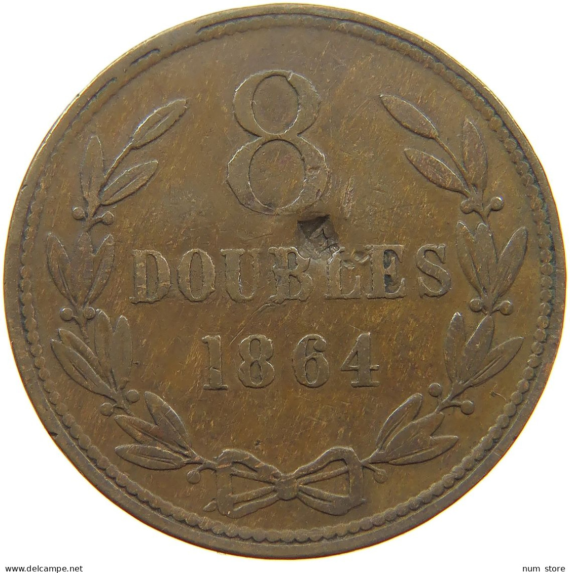 GUERNSEY 8 DOUBLES 1864 Victoria 1837-1901 #a041 0155 - Guernesey