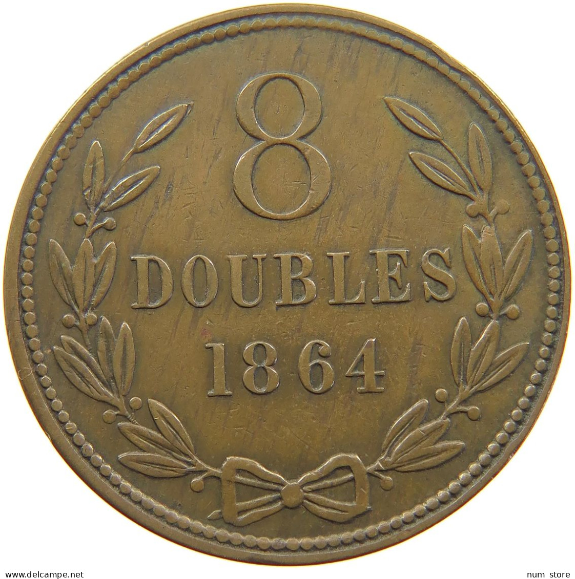 GUERNSEY 8 DOUBLES 1864  #c054 0237 - Guernesey