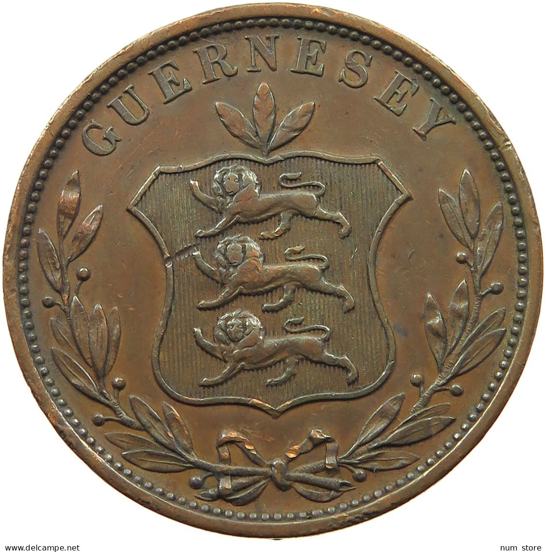 GUERNSEY 8 DOUBLES 1858  #sm05 0509 - Guernsey