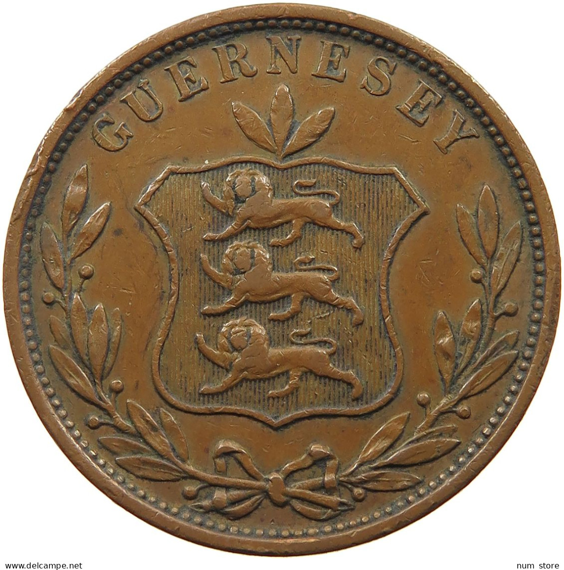 GUERNSEY 8 DOUBLES 1858  #sm05 0511 - Guernsey