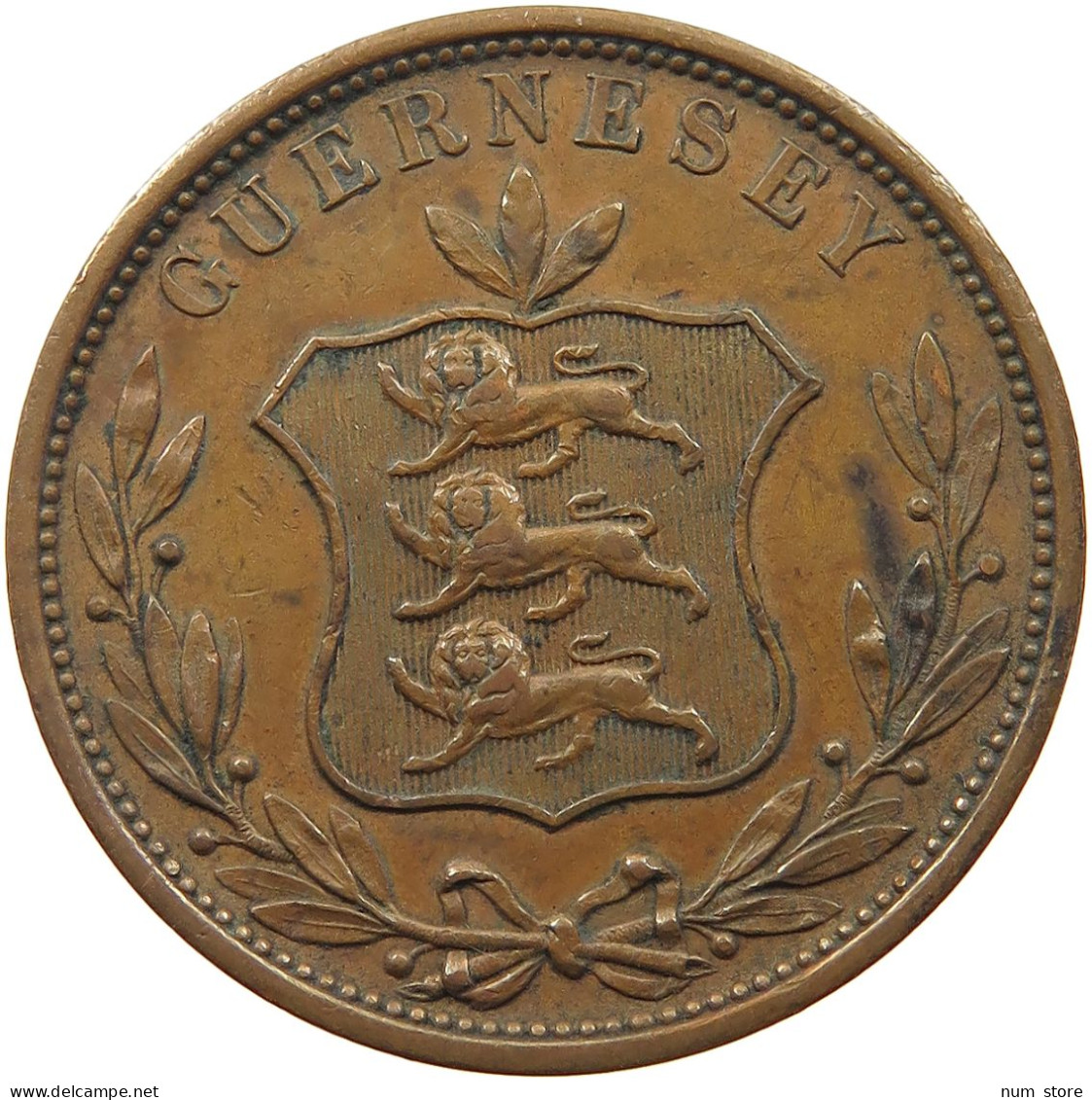 GUERNSEY 8 DOUBLES 1858  #sm05 0505 - Guernsey