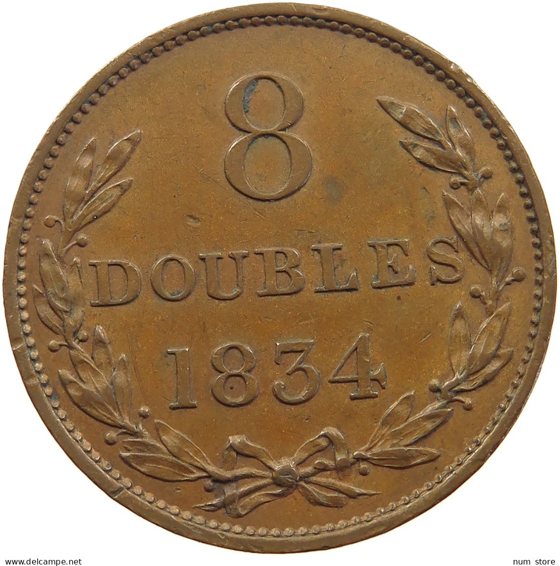 GUERNSEY 8 DOUBLES 1834  #sm05 0285 - Guernsey