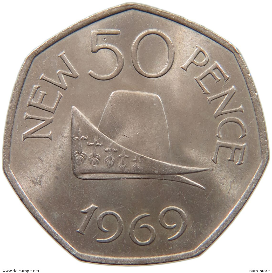 GUERNSEY 50 PENCE 1969 Elizabeth II. (1952-2022) #c005 0081 - Guernsey