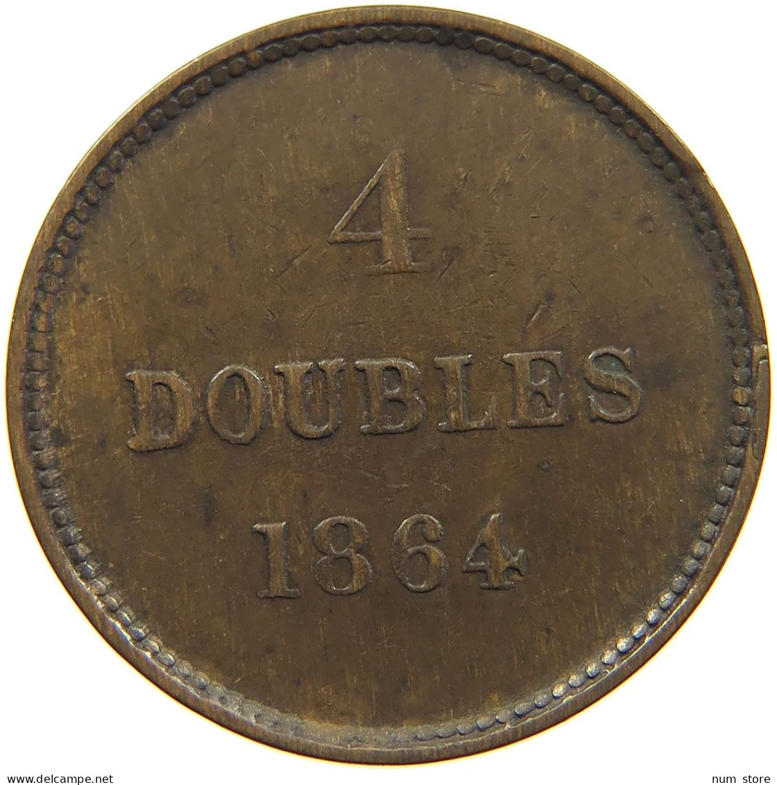 GUERNSEY 4 DOUBLES 1864  #c054 0161 - Guernsey