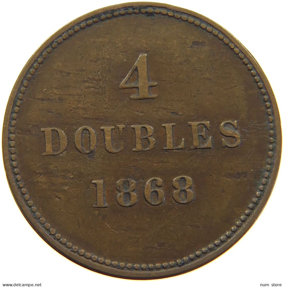 GUERNSEY 4 DOUBLES 1868  #c054 0165 - Guernesey