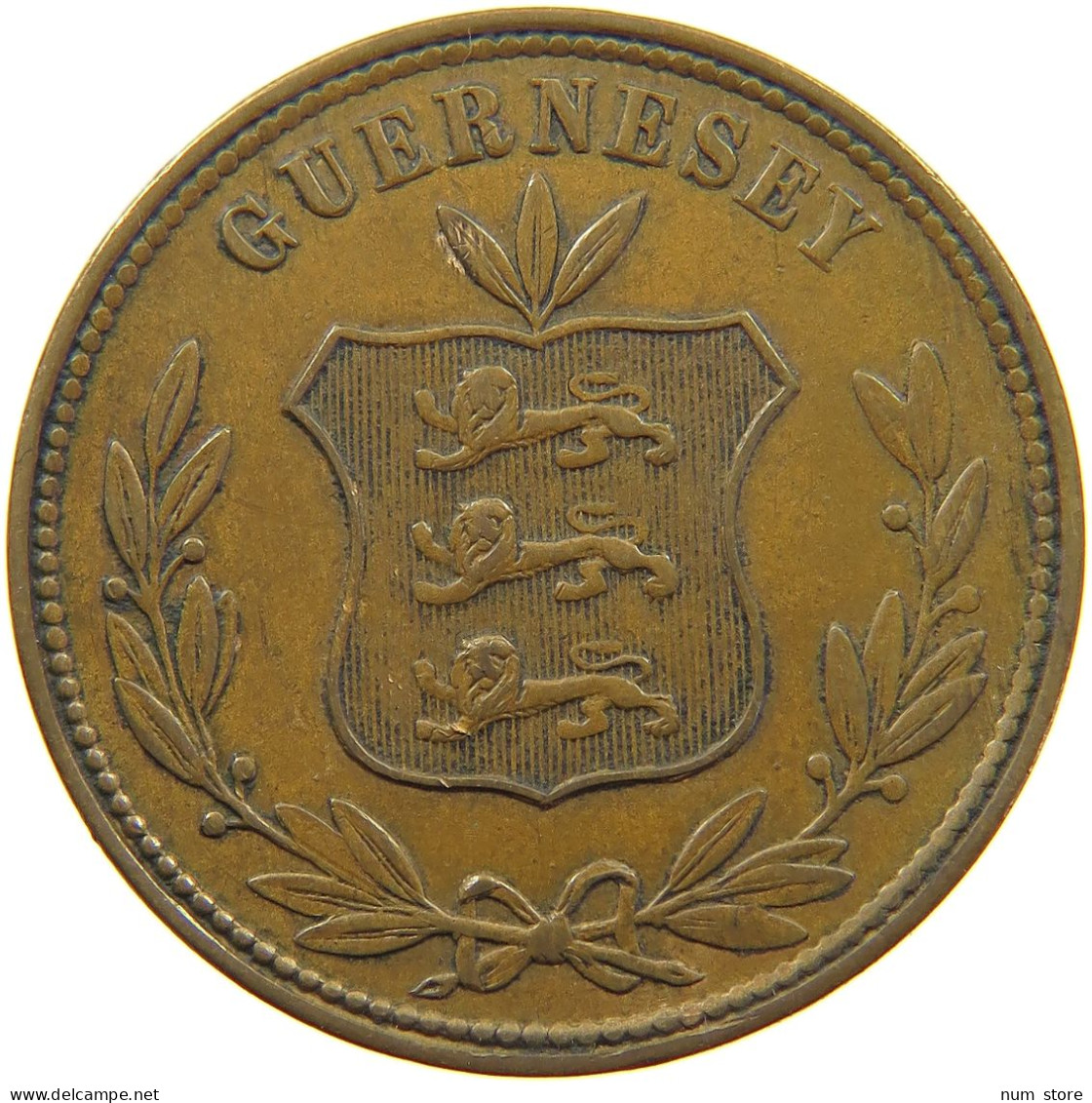GUERNSEY 8 DOUBLES 1864  #c054 0241 - Guernsey
