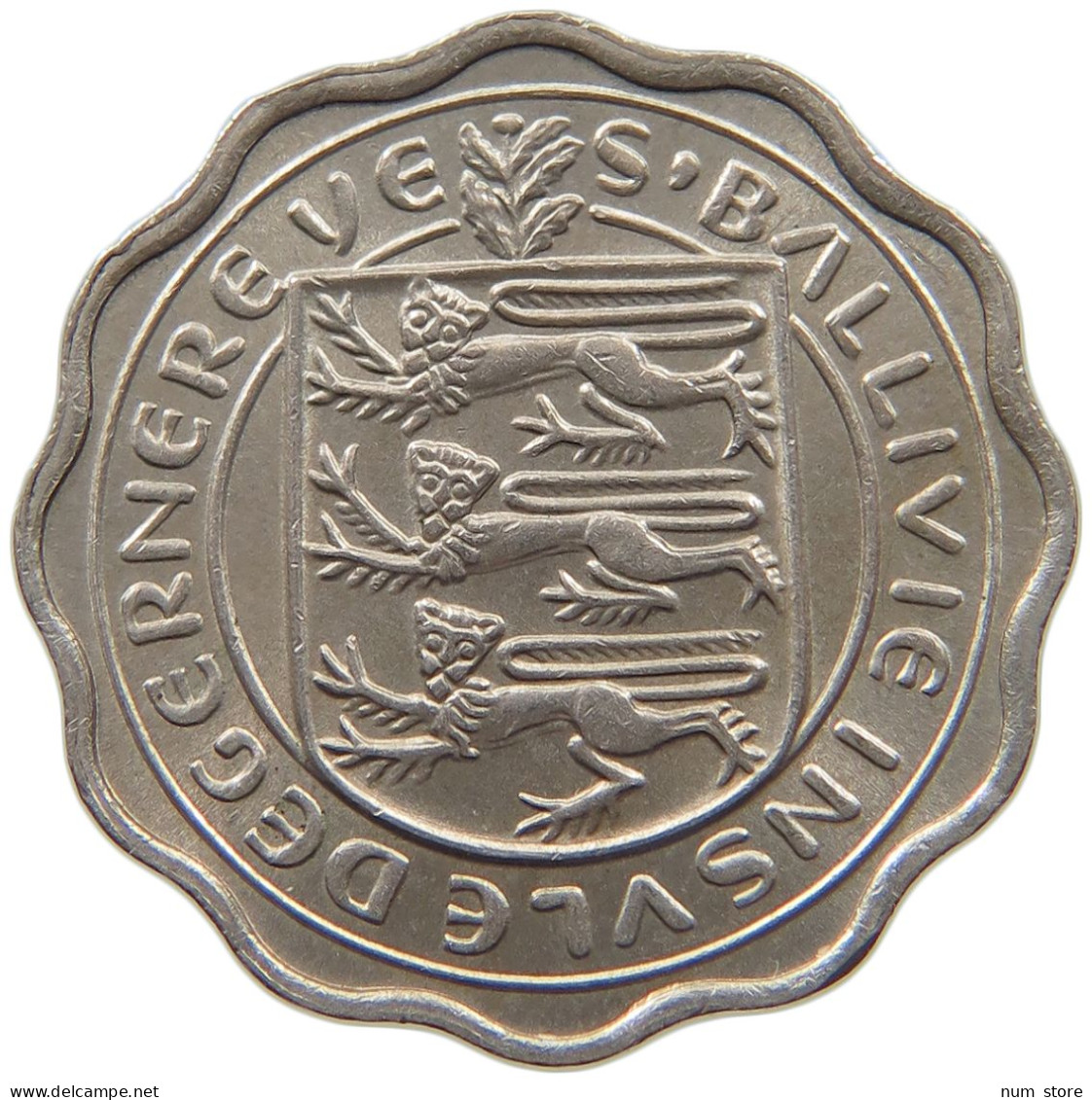 GUERNSEY 3 PENCE 1959 Elizabeth II. (1952-2022) #c078 0135 - Guernsey