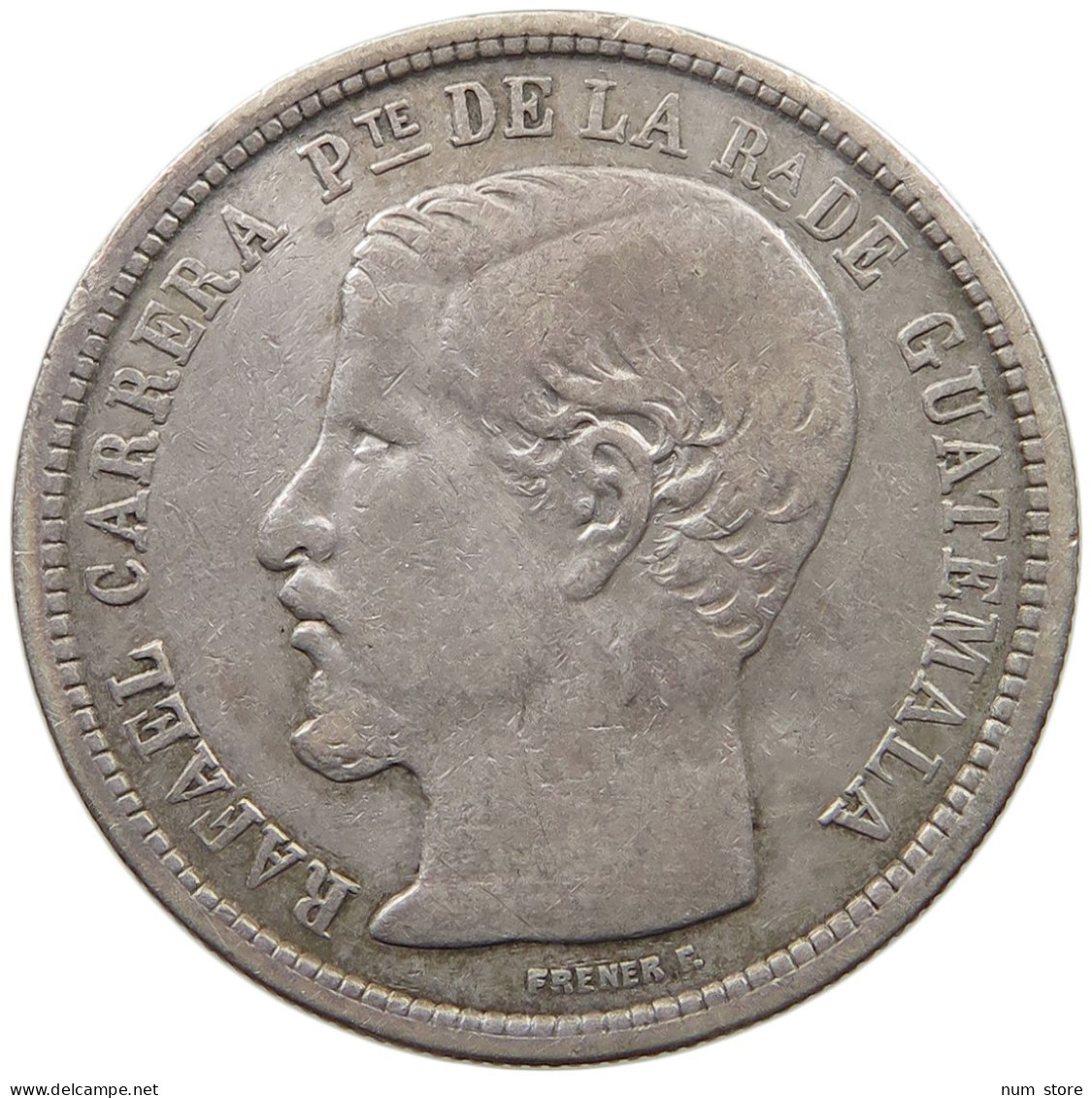 GUATEMALA PESO 1865 LARGE R  #t135 0219 - Guatemala