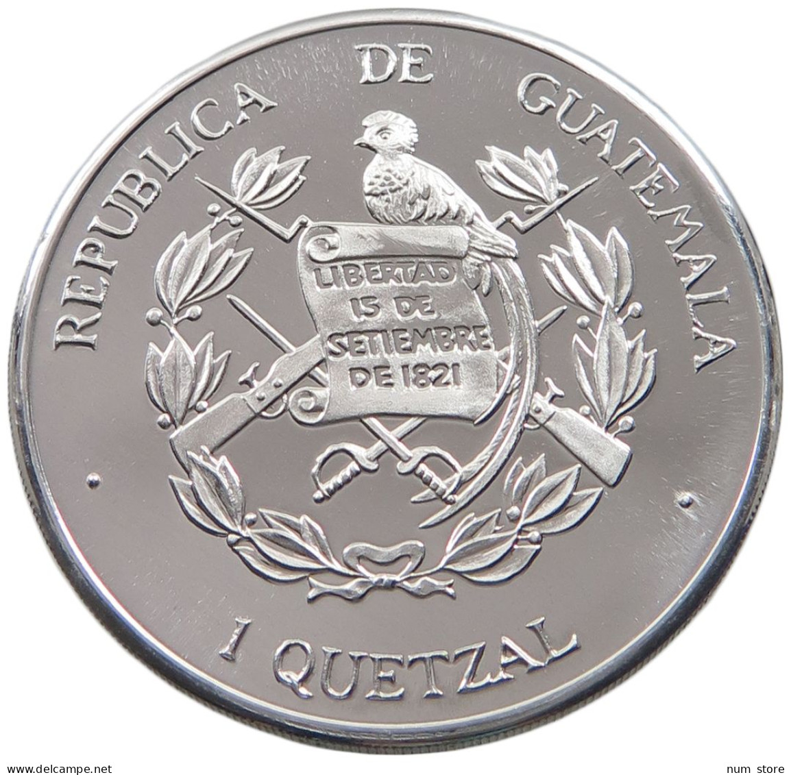 GUATEMALA QUETZAL 1995 GUATEMALA QUETZAL 1995 ALUMINIUM PATTERN PROOF REEDED #alb038 0125 - Guatemala