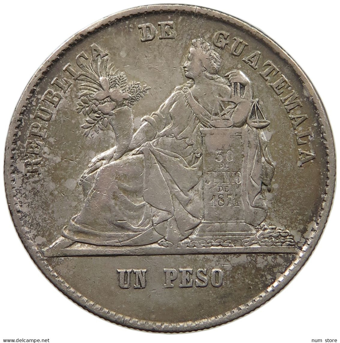 GUATEMALA PESO 1872  #t135 0215 - Guatemala