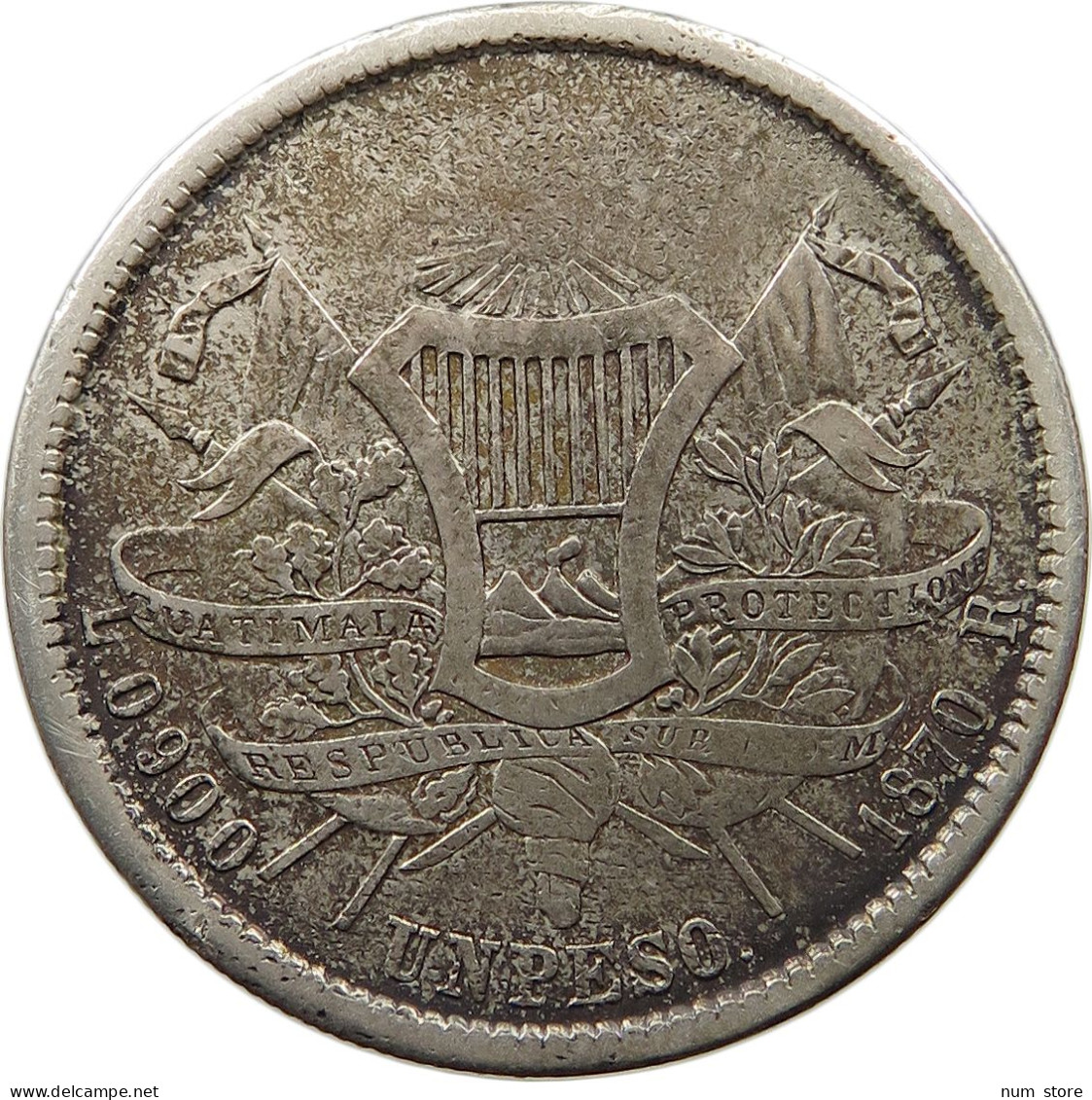 GUATEMALA PESO 1870 R  #t090 0059 - Guatemala