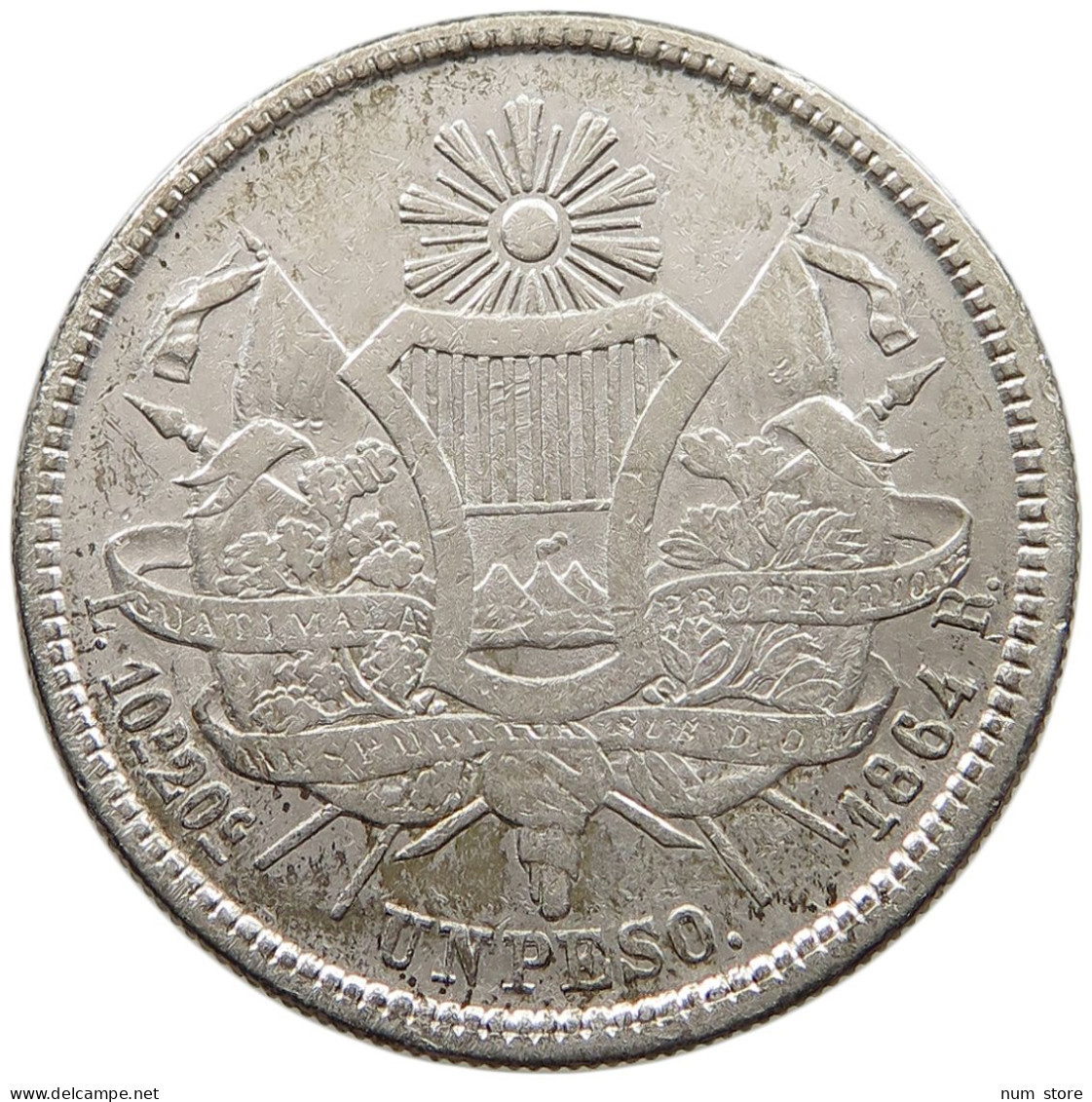 GUATEMALA PESO 1864  #t135 0227 - Guatemala