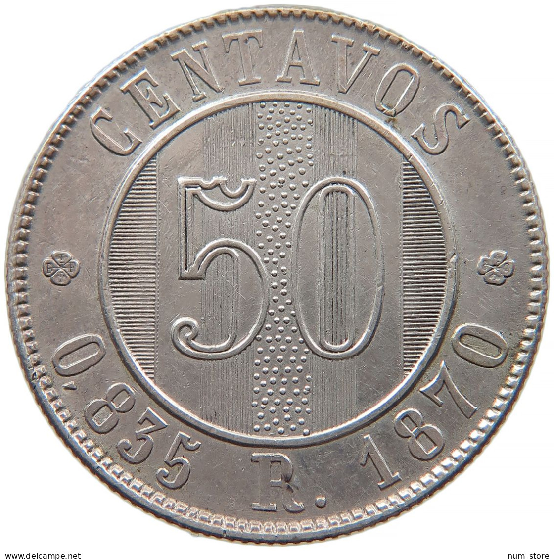 GUATEMALA 50 CENTAVOS 1870  #t021 0005 - Guatemala