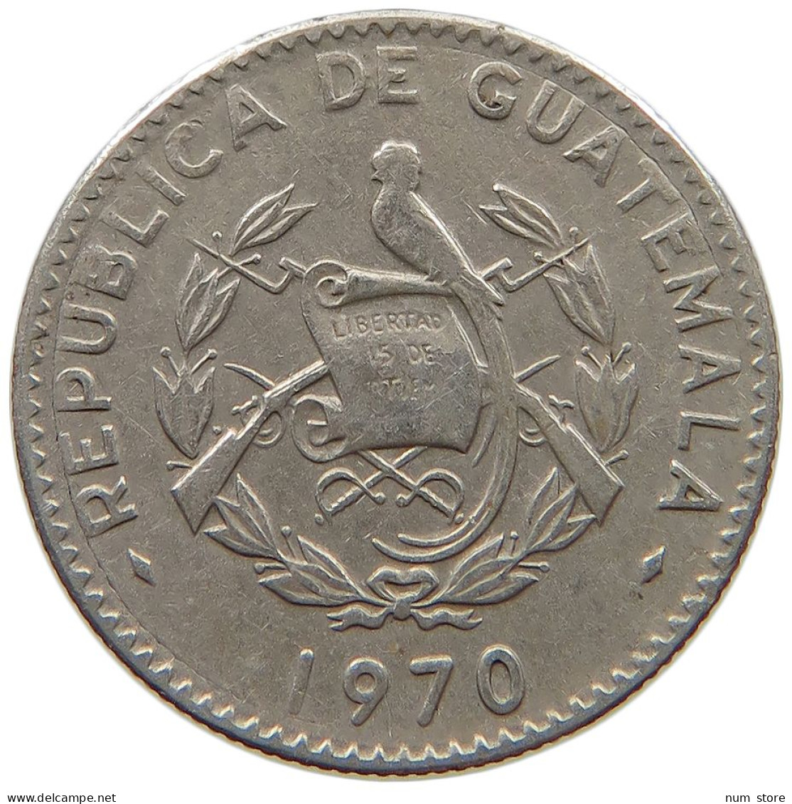 GUATEMALA 5 CENTAVOS 1970  #s055 0877 - Guatemala