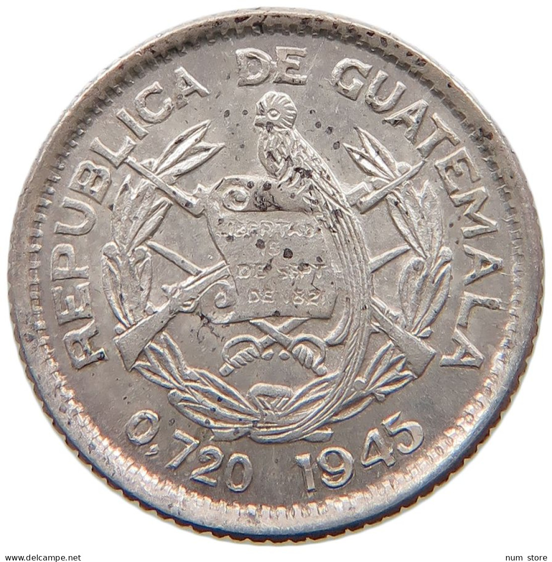 GUATEMALA 5 CENTAVOS 1945  #t160 0339 - Guatemala