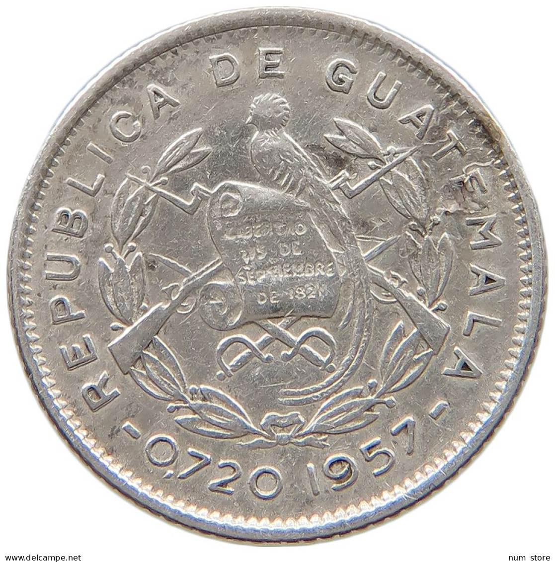 GUATEMALA 5 CENTAVOS 1957  #s049 0757 - Guatemala