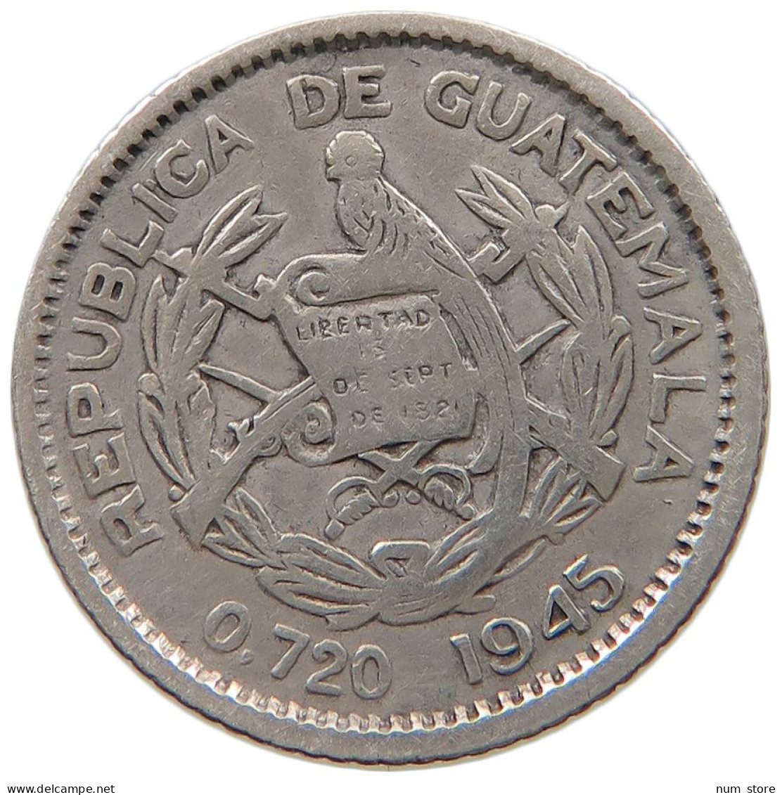 GUATEMALA 5 CENTAVOS 1945  #a044 1003 - Guatemala