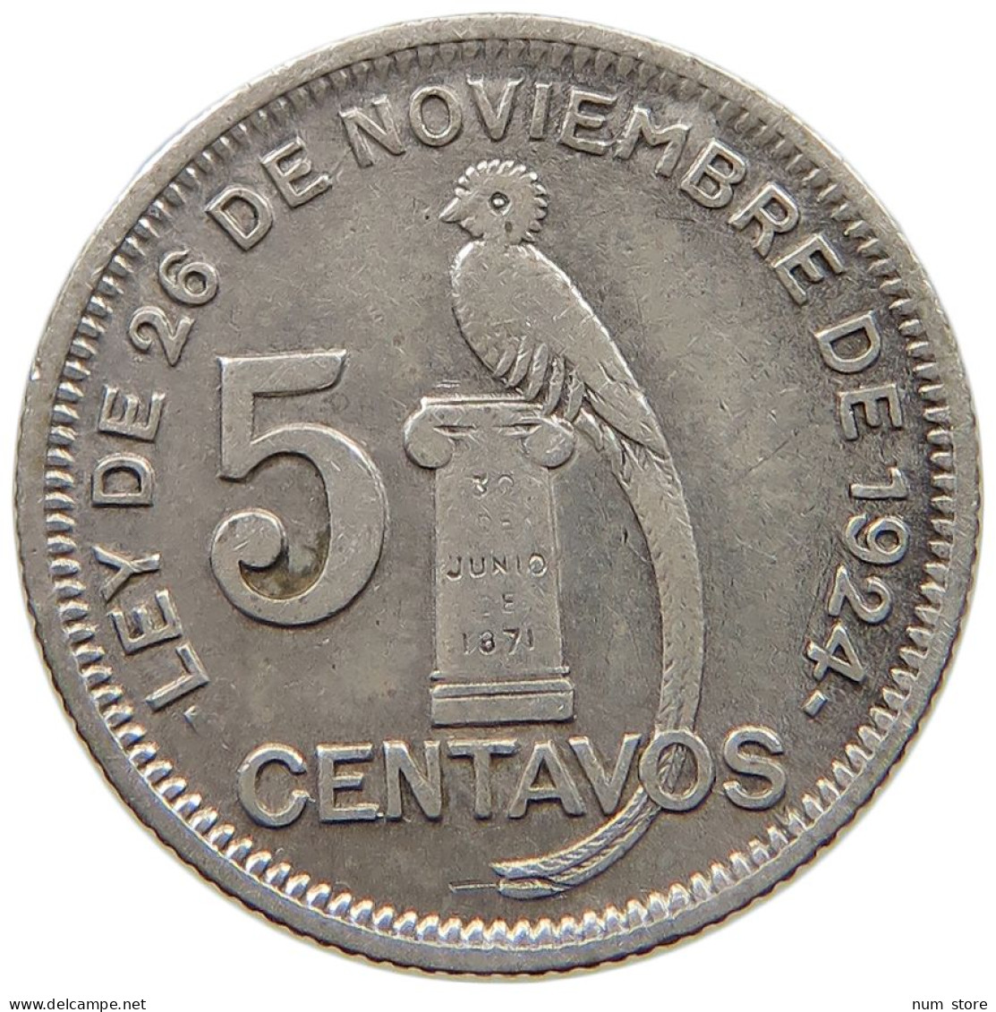 GUATEMALA 5 CENTAVOS 1929  #a091 0927 - Guatemala