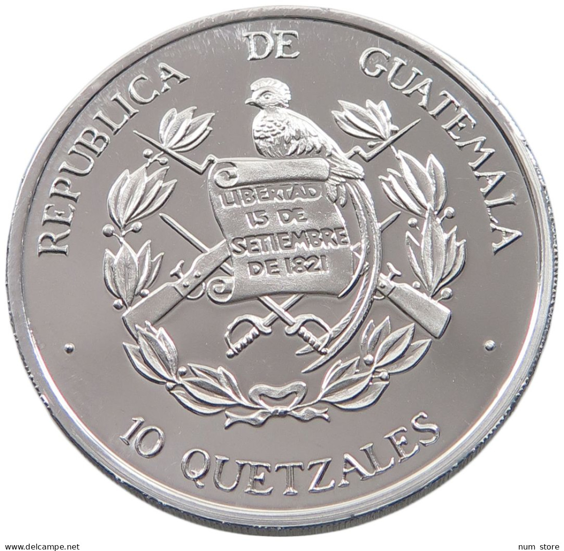 GUATEMALA 10 QUETZALES 1995 GUATEMALA 10 QUETZALES 1995 ALUMINIUM PATTERN PROOF REEDED #alb038 0127 - Guatemala