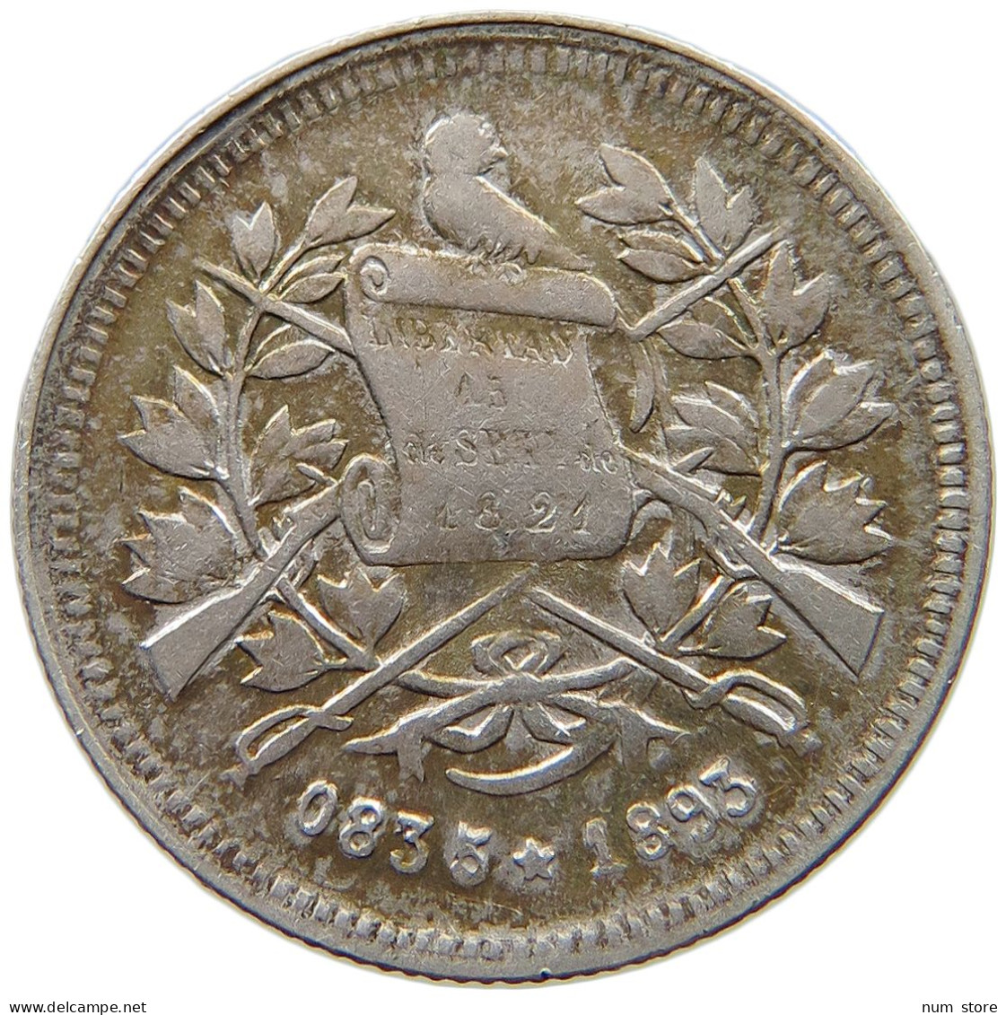 GUATEMALA 25 CENTAVOS 1893  #t090 0173 - Guatemala