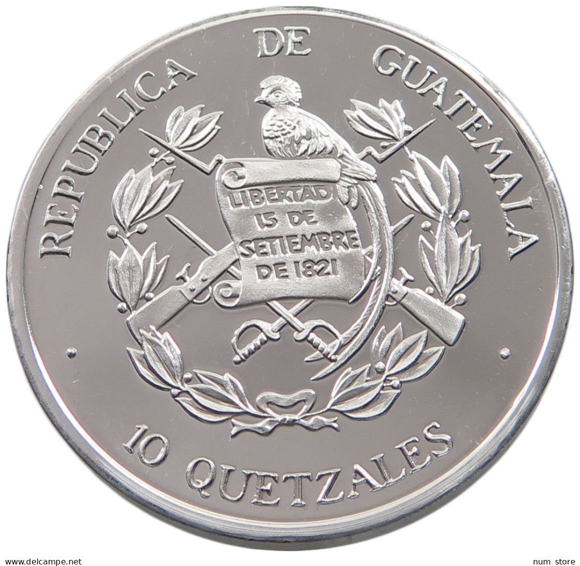 GUATEMALA 10 QUETZALES 1995 GUATEMALA 10 QUETZALES 1995 ALUMINIUM PATTERN PROOF PLAIN #alb038 0133 - Guatemala