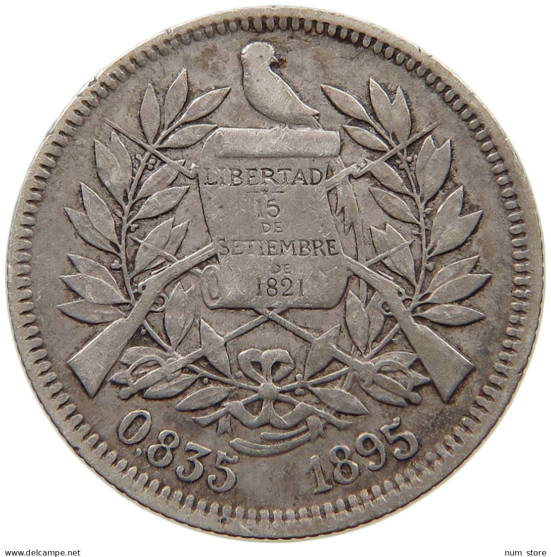 GUATEMALA 2 REALES 1895  #t135 0247 - Guatemala