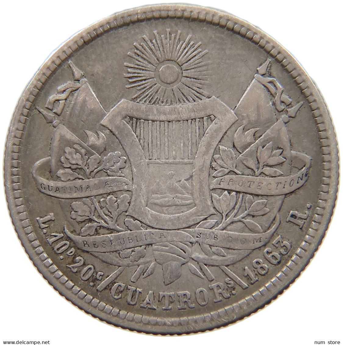 GUATEMALA 4 REALES 1863  #t135 0237 - Guatemala