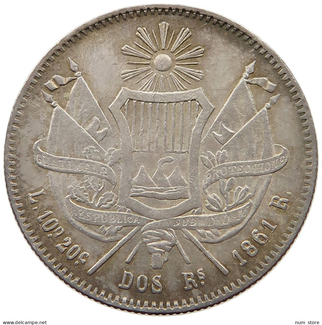 GUATEMALA 2 REALES 1861  #t064 0447 - Guatemala