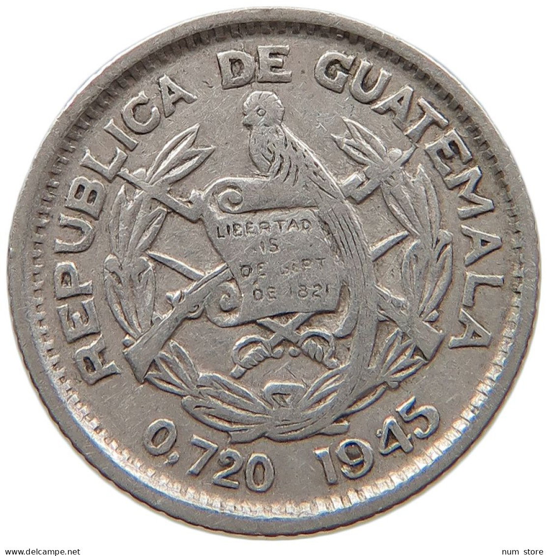 GUATEMALA 5 CENTAVOS 1945  #s031 0273 - Guatemala