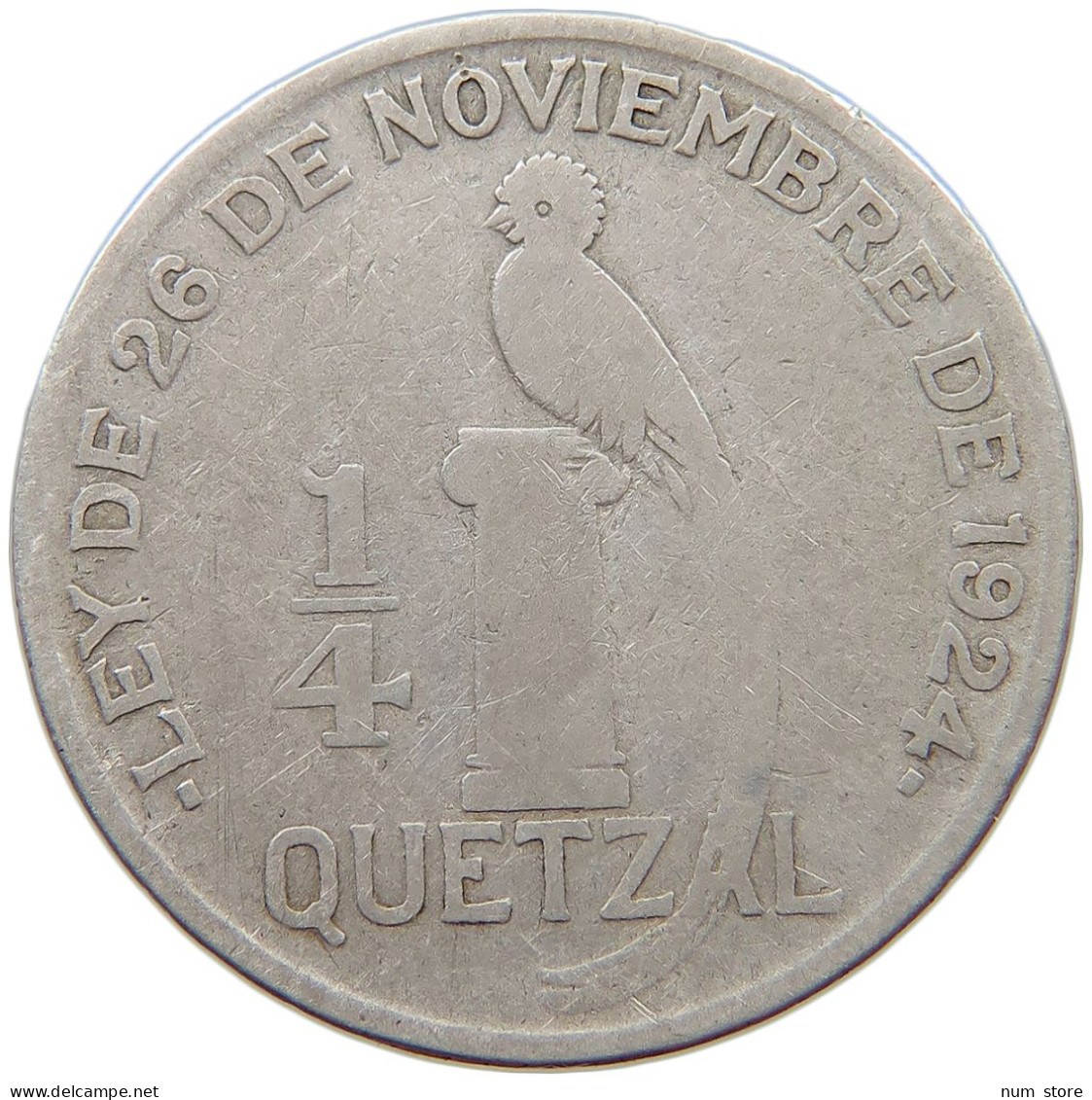 GUATEMALA 1/4 QUETZAL 1929  #s038 0315 - Guatemala