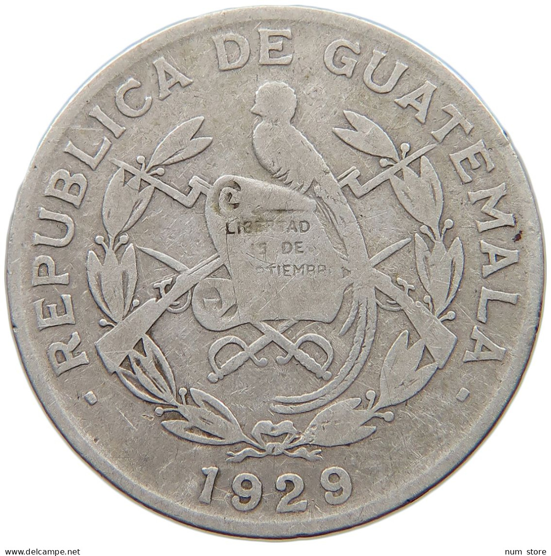 GUATEMALA 1/4 QUETZAL 1929  #s038 0315 - Guatemala