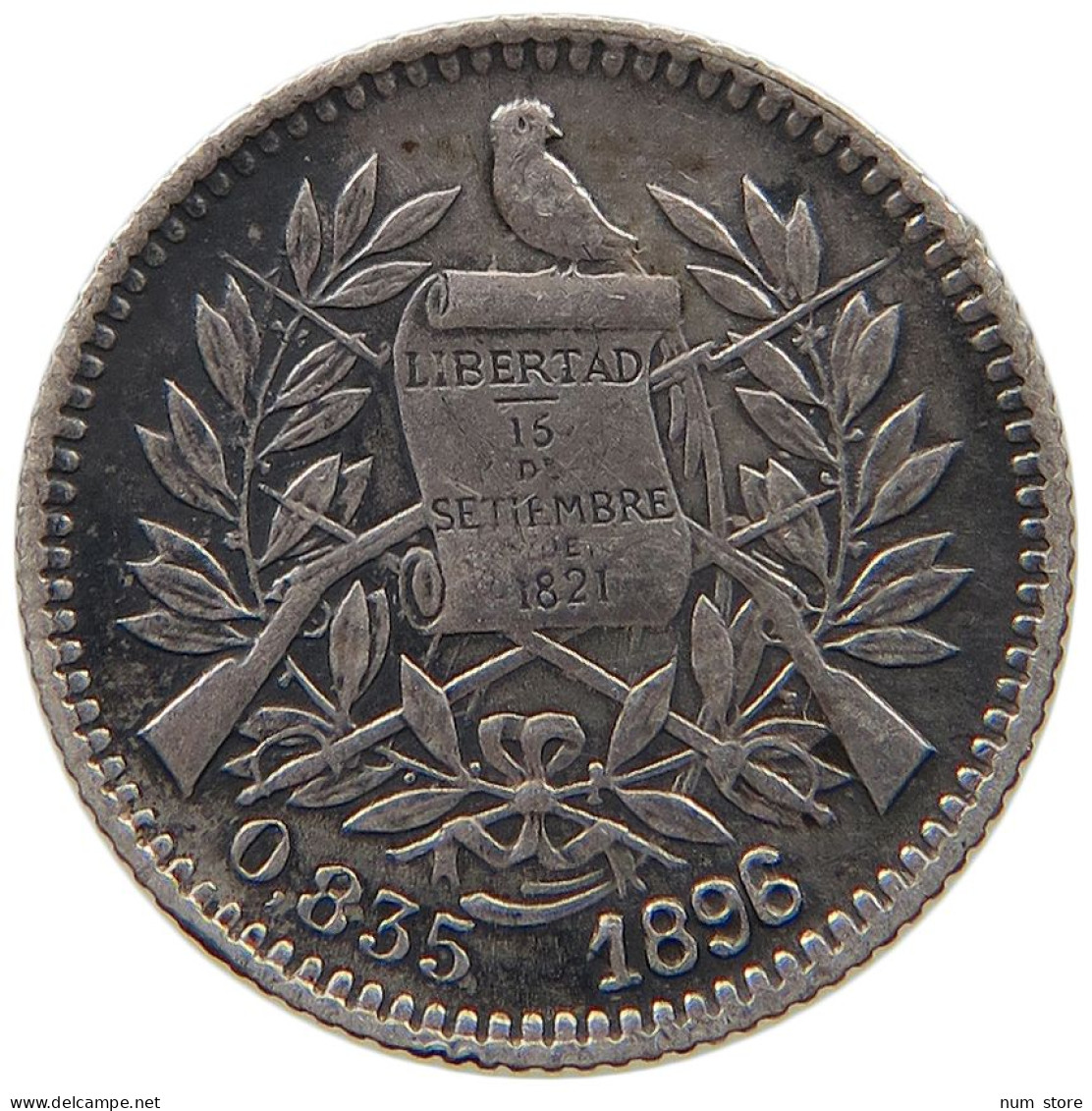 GUATEMALA 1/2 REAL 1896  #t092 0553 - Guatemala