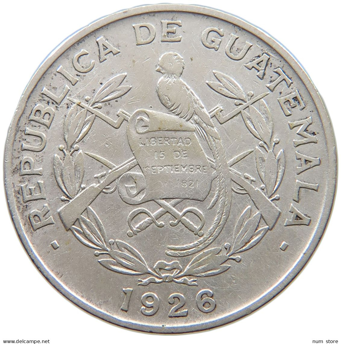 GUATEMALA 1/4 QUETZAL 1926  #t135 0241 - Guatemala