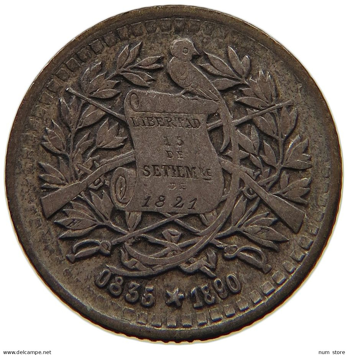 GUATEMALA 1/2 REAL 1890  #t064 0511 - Guatemala